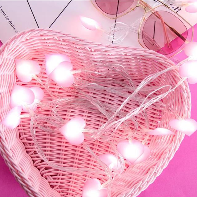 Pink Hearts Fairy Light 20 Hearts in String 3 Meters | 24HOURS.PK