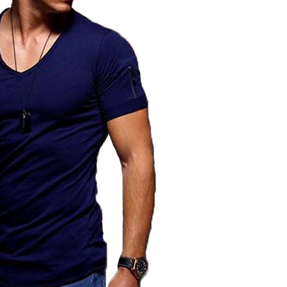 Pack of 4 V-Neck Zip Half Sleeve T Shirt | 24hours.pk