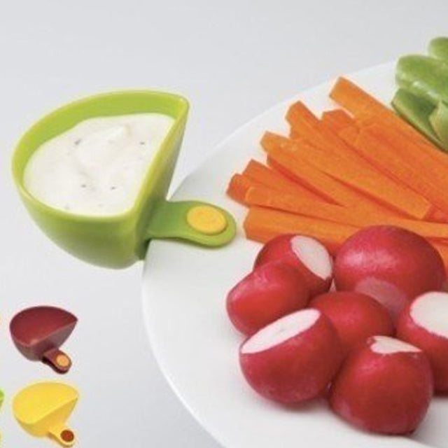 Pack of 3 x Cup Capacity Tiered Stand Dip Clip Ketchup Saucer Clamps Serving Condiments Bowl | 24hours.pk