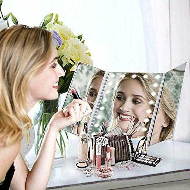 Table Mirorr with Tri Fold Makeup | 24hours.pk