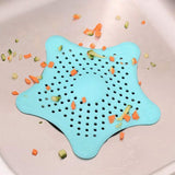 Pack of 3 Sewer Outfall Strainer Star Sink Filter PVC Drain Hair Catcher Cover Bath Kitchen Gadgets Accessories Blue | 24HOURS.PK