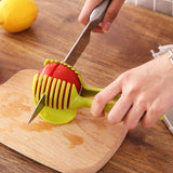 Pack of 2 Tomato Slicer, Multifunctional Handheld Tomato Round Slicer Fruit Vegetable Cutter Lemon Shreadders Slicer | 24HOURS.PK