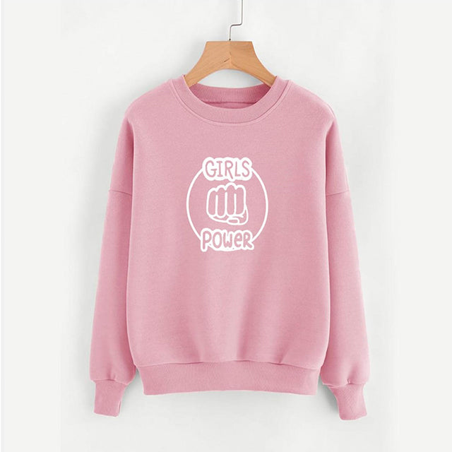 Girls Power New Winter Sweatshirt - Pink | 24HOURS.PK