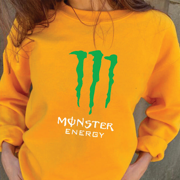 Monster Energy Printed Sweatshirt For Womens Yellow | 24HOURS.PK