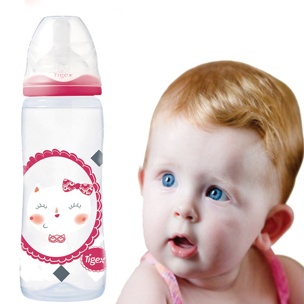 Tigex - Wide Neck Baby Bottle - 360ml - Pink | 24HOURS.PK