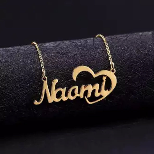 In My Heart Custom Made Heart Design Personalized Name Gold Color | 24HOURS.PK