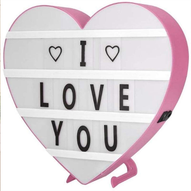 I Love You Letter Light Box DIY LED Box Heart-shaped Luminous Night lamp Random Text | 24HOURS.PK
