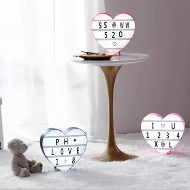 Random Colors with Letter and Numeric Light Box DIY LED Box Heart-shaped Luminous Night lamp | 24HOURS.PK