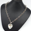 Heart Shaped Transparent Diamond With Silver Chain Locket For Womens | 24hours.pk
