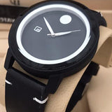 Simple White Rounded Watch With Black Belt | 24hours.pk