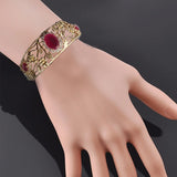 Leaf & Flower Design Mulitcolors Bracelet With Pink Stone For Her | 24HOURS.PK