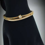 Simple Design Rounded Shaped Diamonds With 2 Straps Top Center Diamond Bracelet For Her | 24HOURS.PK