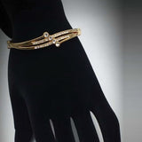 3 Rounded Diamonds Golden Bracelet For Girls | 24HOURS.PK