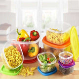 7PCS Plastic Square Food Container with Rainbow Lids Purchase 500 sell 850 | 24HOURS.PK