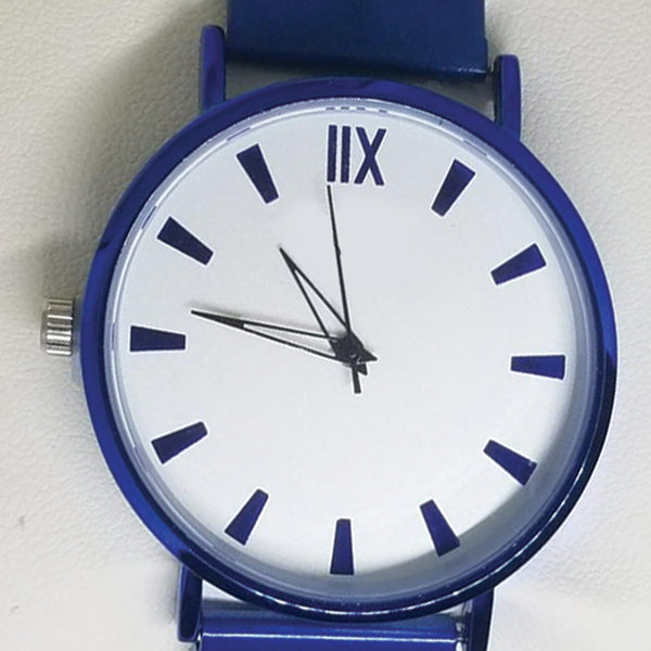 Magnet Chain Roman Watch For Womens Blue | 24hours.pk