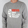 Ideas are Bullet Proof Sweatshirt For Unisex Grey | 24hours.pk
