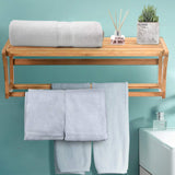 Wall Mounted Towel Rack with Shelf Storage for Bath & Household Items | 24hours.pk