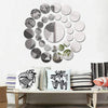Clearance! Leyorie Elegant Applique Round Mirror Wall Sticker Acrylic Surface Decal Home DIY Art Mural Decor 31 pcs | 24hours.pk