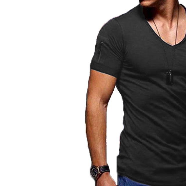 Pack of 4 V-Neck Zip Half Sleeve T Shirt | 24hours.pk