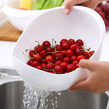 Pack of 2 Livsmart Multi-Function with Integrated Colander Mixing Bowl Washing Rice, Vegetable and Fruits Drainer | 24hours.pk