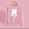 Cat Heart Printed Sweatshirt for Women | 24HOURS.PK