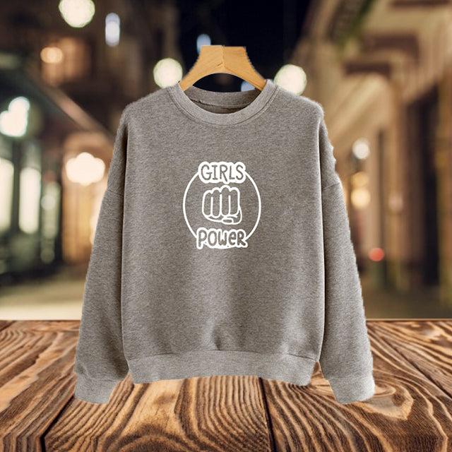 Girls Power New Winter Sweatshirt - Grey | 24HOURS.PK