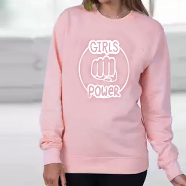 Girls Power New Winter Sweatshirt - Pink | 24HOURS.PK