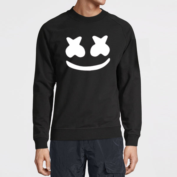 Marshmallow Printed Sweatshirt for Unisex - Black | 24HOURS.PK