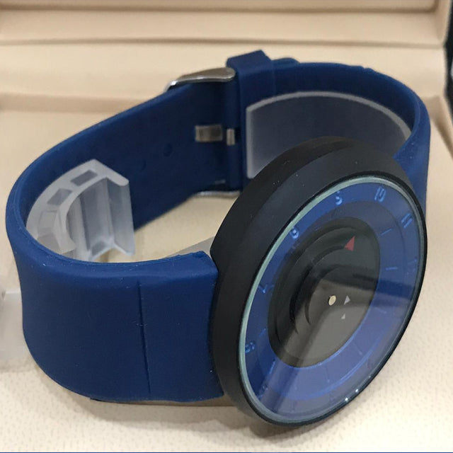 Creative Fashion Disc Environmental Protection Silicone Second Disk Pointer Casual Watch For Both Male And Female Blue | 24HOURS.PK