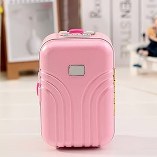 Pink Candy Color Jewelry Storage Box Luggage Trolley Style Music Musical Box | 24HOURS.PK
