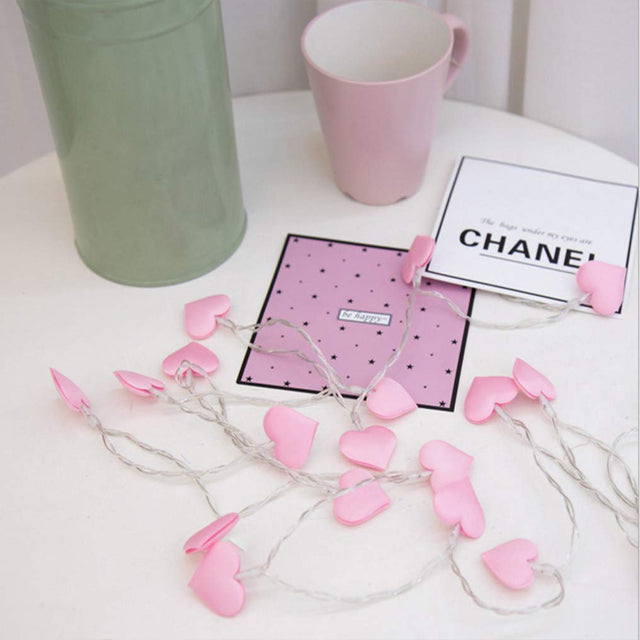 Pink Hearts Fairy Light 20 Hearts in String 3 Meters | 24HOURS.PK