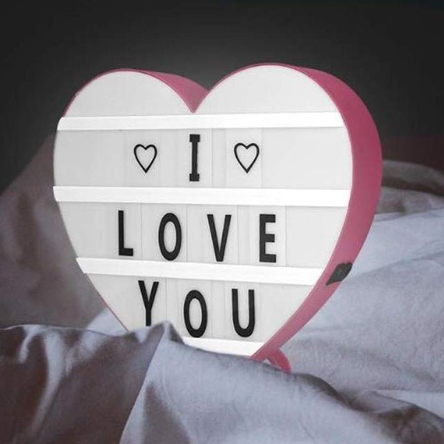 I Love You Letter Light Box DIY LED Box Heart-shaped Luminous Night lamp Random Text | 24HOURS.PK