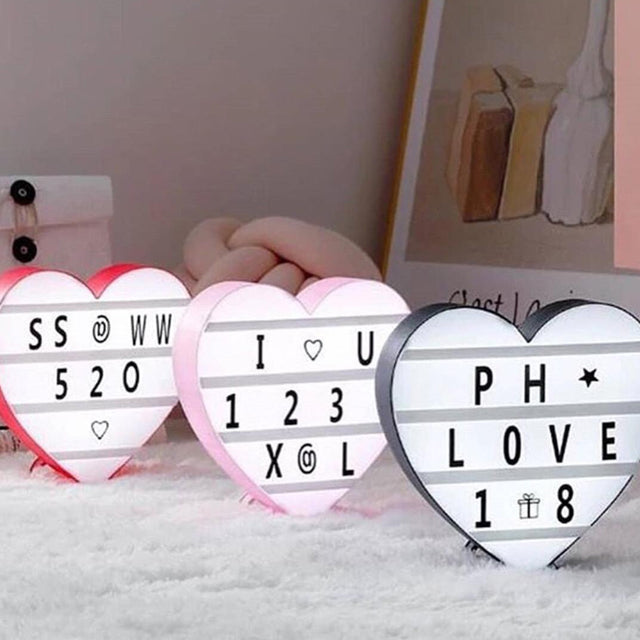 Random Colors with Letter and Numeric Light Box DIY LED Box Heart-shaped Luminous Night lamp | 24HOURS.PK