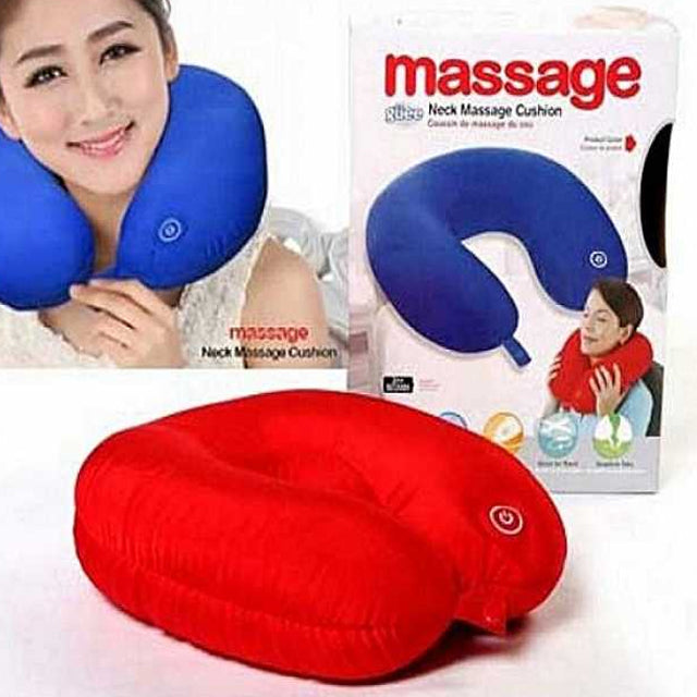 U Shaped Vibrating Massage Pillow Super Comfortable Neck Support Cushion | 24HOURS.PK
