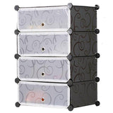 4 Cubes Storage CabinetShoe Rack Black | 24HOURS.PK