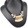 New Fashionable Thread Round Leather Locket With Chain Golden | 24HOURS.PK