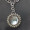 Rounded Shaped Diamond Necklace With Silver Chain For Womens | 24hours.pk