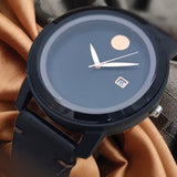 Simple Rounded Watch With Black Belt | 24hours.pk