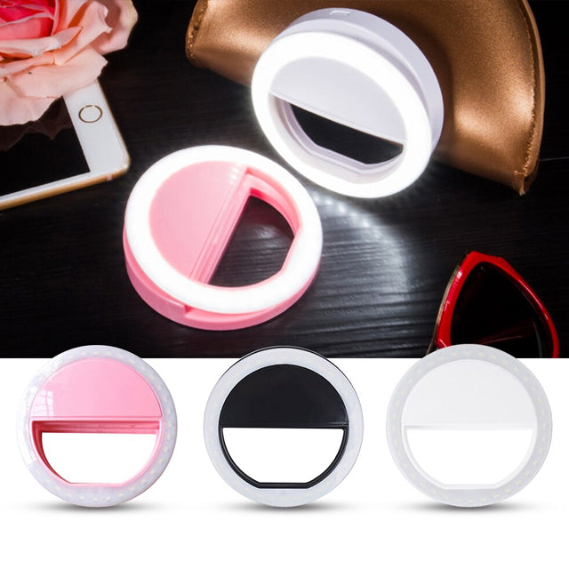 Pack of 2 Portable Selfie Ring Light Flash Led Camera Enhancing Photography For Smartphone | 24HOURS.PK