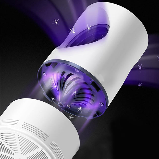 USB Powered Mosquito Killer Light LED UV Silent Insect Trap Lamp with Suction Fan Pest Control Fly Catcher Anti-Mosquito Dispeller | 24hours.pk