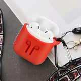 Fashionable Protective Shockproof Soft Silicone Skin Pouch With Hanging Hook Case For Apple Airpods (1123) | 24HOURS.PK