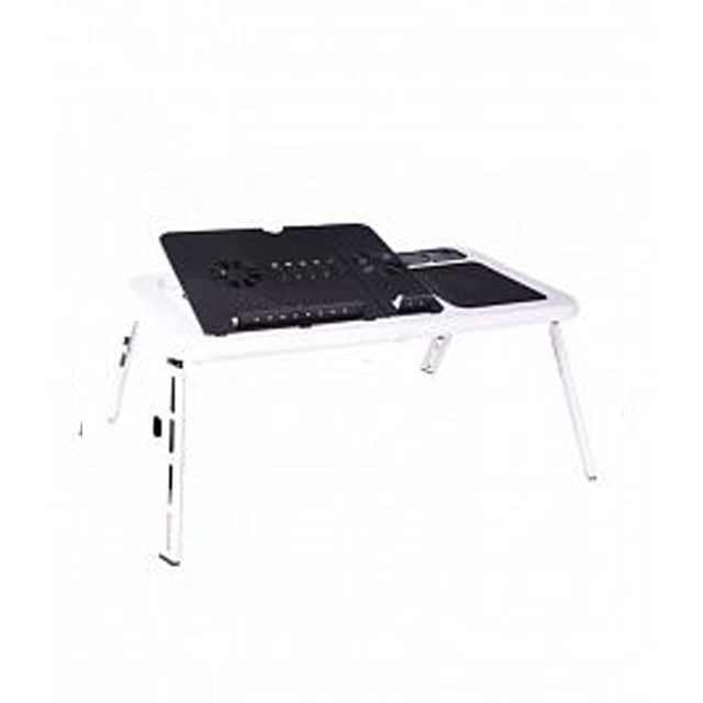 E-Stand Portable Laptop Table With Cooling Fan WhiteBlack PC & Laptop Accessories | 24HOURS.PK
