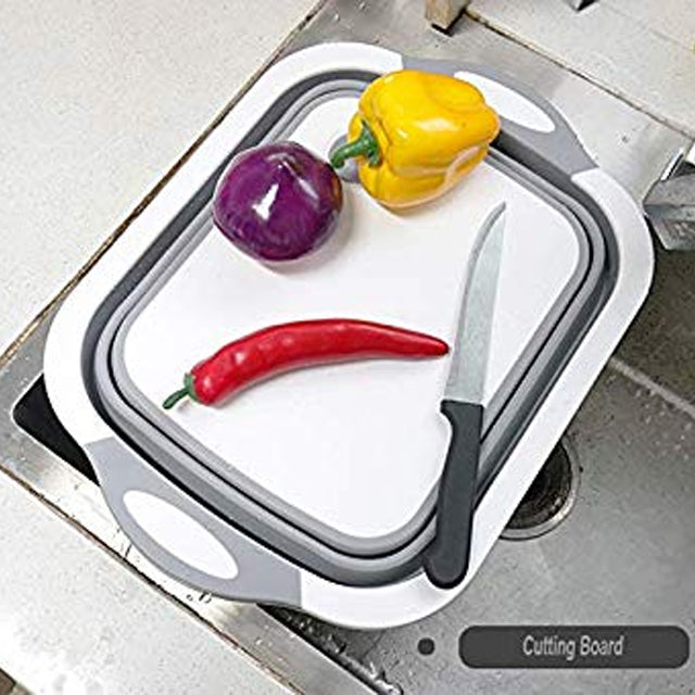 Three in One cutter Board Wash Basin Dish Tub Space Save and Serving Bowl | 24HOURS.PK