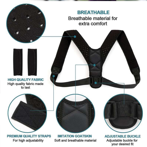 Energizing Posture Support Brace Adjustable Straight Strap For Men And Women | 24HOURS.PK
