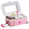 Pink Candy Color Jewelry Storage Box Luggage Trolley Style Music Musical Box | 24HOURS.PK