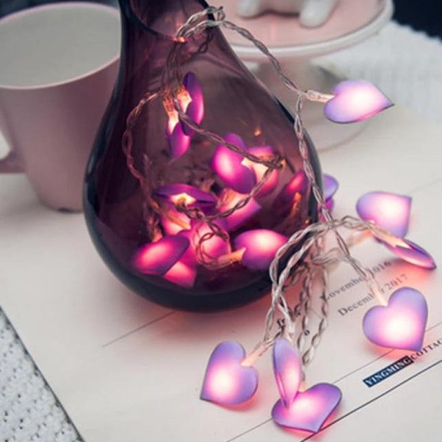 Pink Hearts Fairy Light 20 Hearts in String 3 Meters | 24HOURS.PK