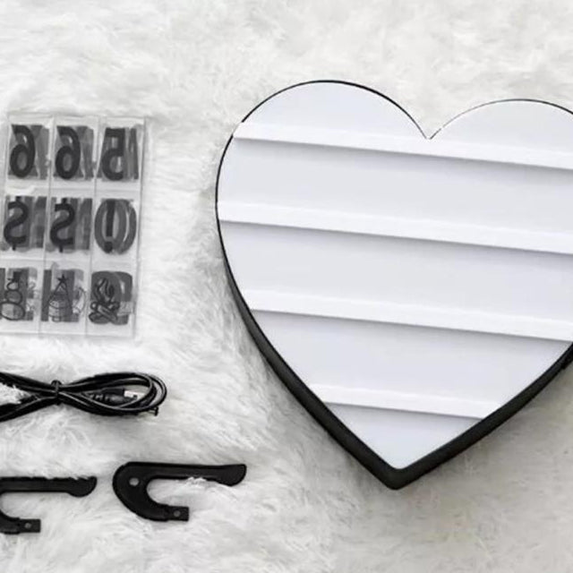 Random Colors with Letter and Numeric Light Box DIY LED Box Heart-shaped Luminous Night lamp | 24HOURS.PK