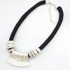 New Fashionable Thread Round Leather Locket With Chain Silver | 24HOURS.PK