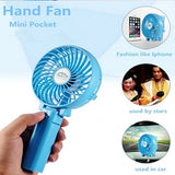 Foldable Hand Fans Battery Operated Rechargeable Handheld Mini Fan, Assorted Color | 24HOURS.PK
