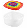 7PCS Plastic Square Food Container with Rainbow Lids Purchase 500 sell 850 | 24HOURS.PK